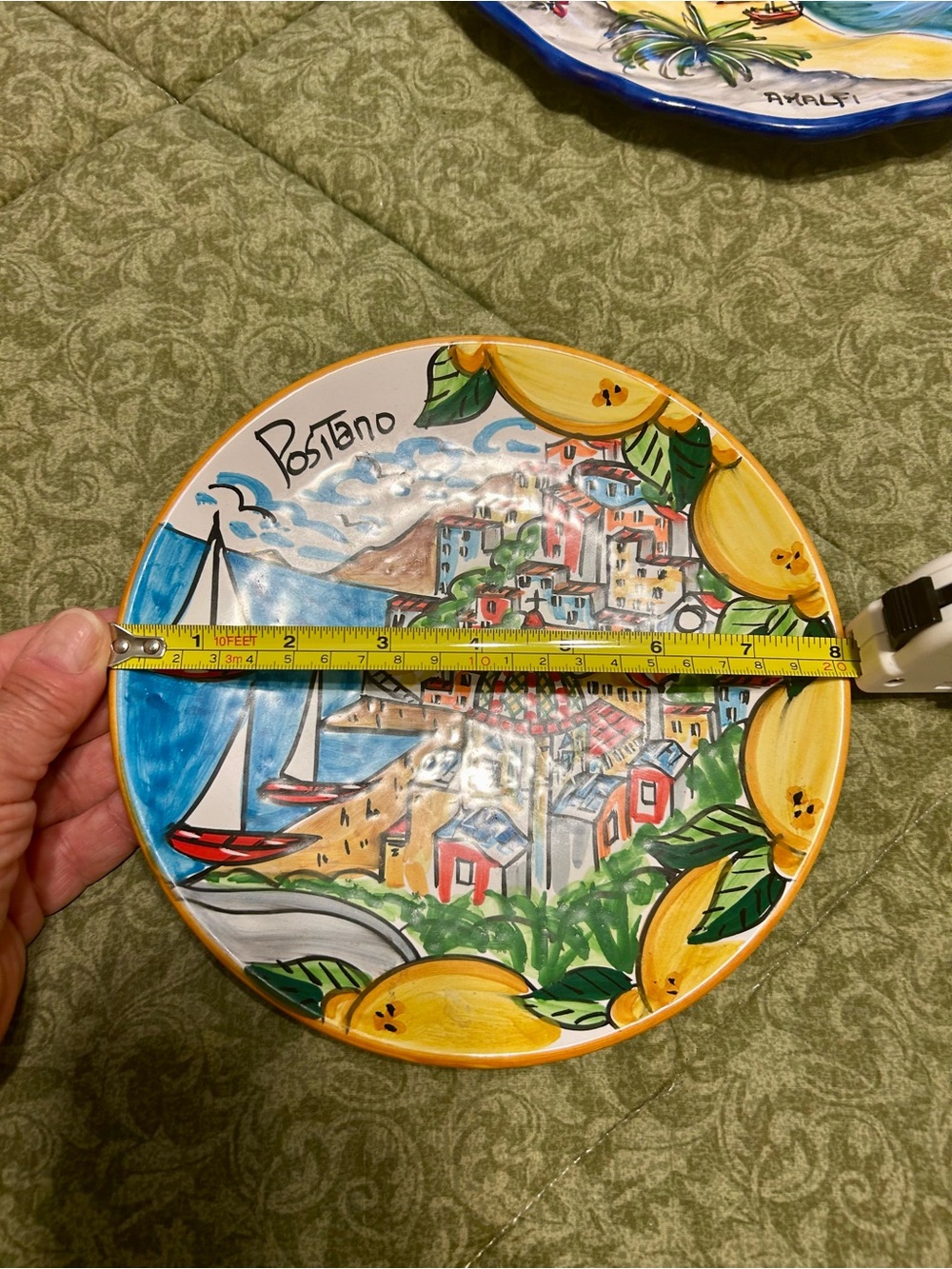 Set of 2 Hand-Painted Ceramic Amalfi Coast & Positano Decorative Plates - Picture 7 of 7